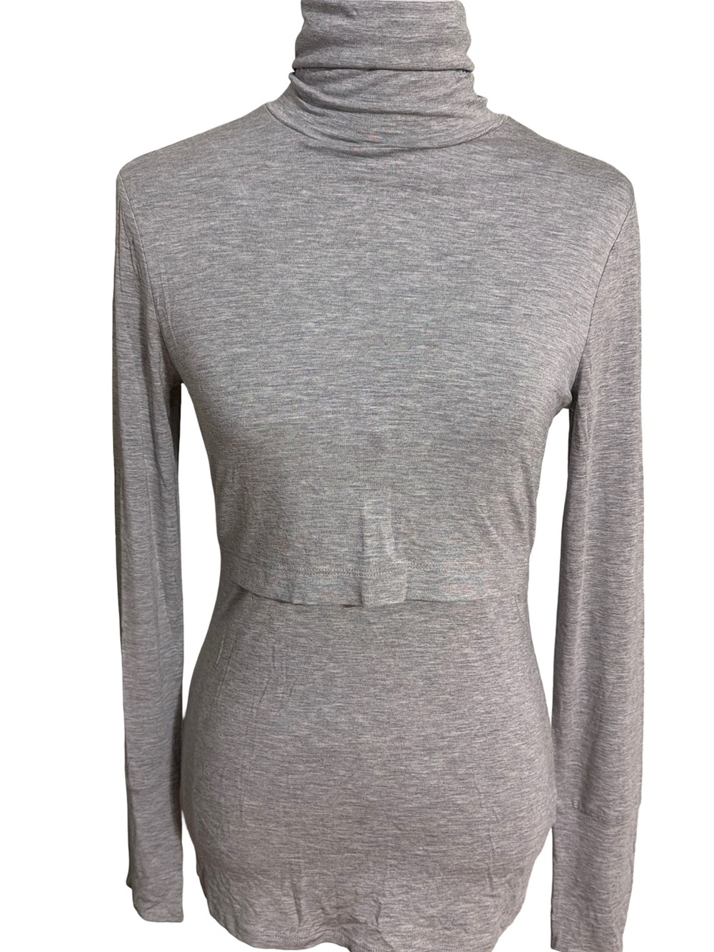 Seraphine Maternity Turtleneck Top Heather Gray
